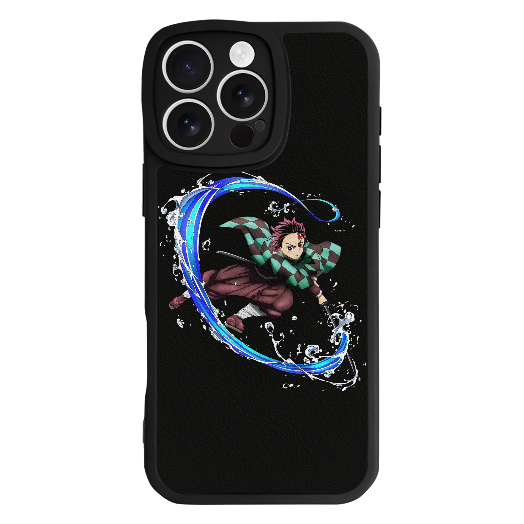 （画像用） 鬼滅の刃 竈門 炭治郎／かまど たんじろう Kamado Tanjirou 【iPhone 16シリーズ対応】シリコンスマホケース（レザー調） 材質：シリコン
